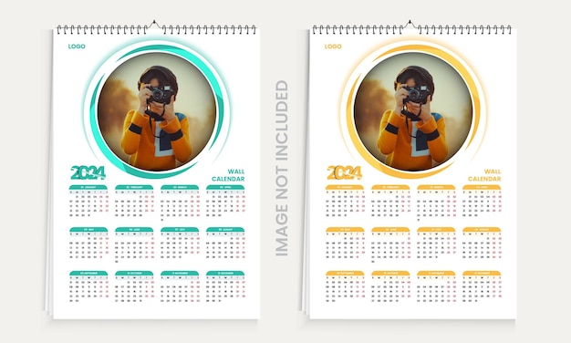 vector 2024 wall calendar template a full page design vector