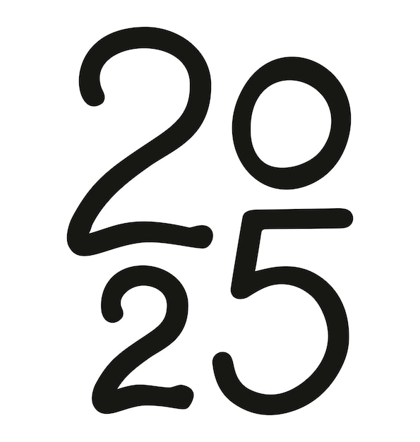 Premium Vector Vector 2025 year handwriting font Lettering for calendar Isolated typography