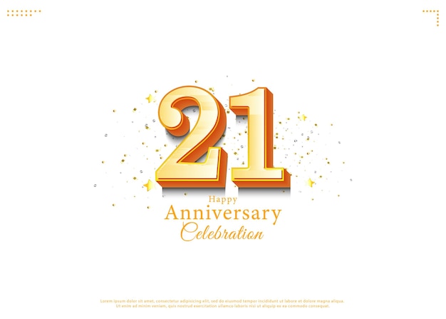 Vector 21st birthday number with two color combination.