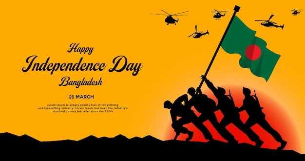 Vector vector 26 march happy independence day of bangladesh social media banner design template