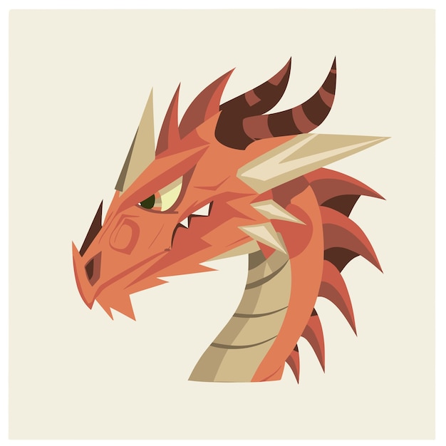 Vector 2d Flat dragon stylized