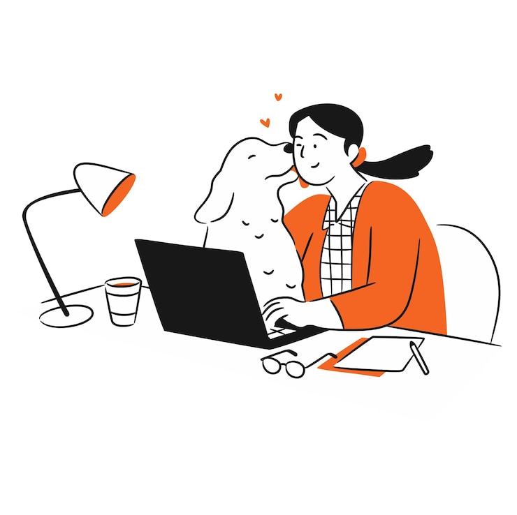 Vector 2dベクトルイラスト 人間のキャラクター オレンジ色デザインイラスト