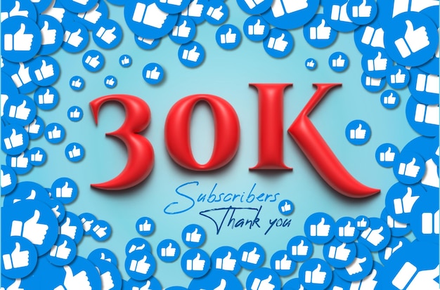 Vector vector 30k social media subscibers celebration