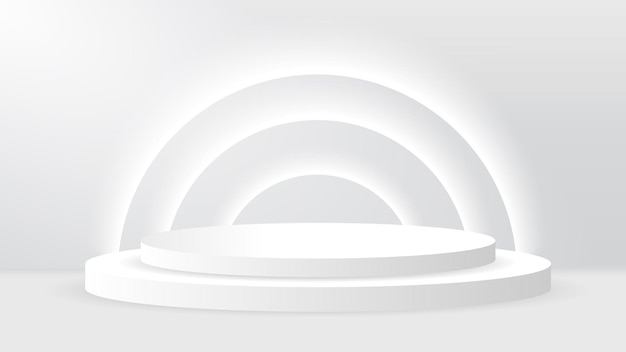 vector 3d Abstracte witte podiumvertoning op witte achtergrond