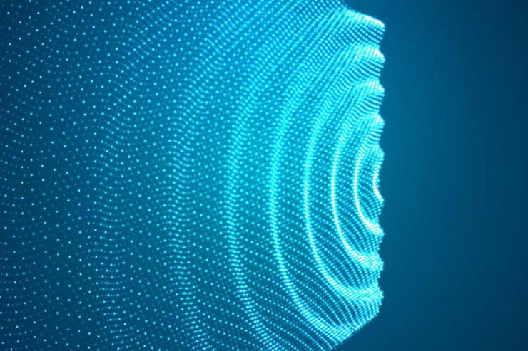 Vector vector 3d background wave of points geometric dance