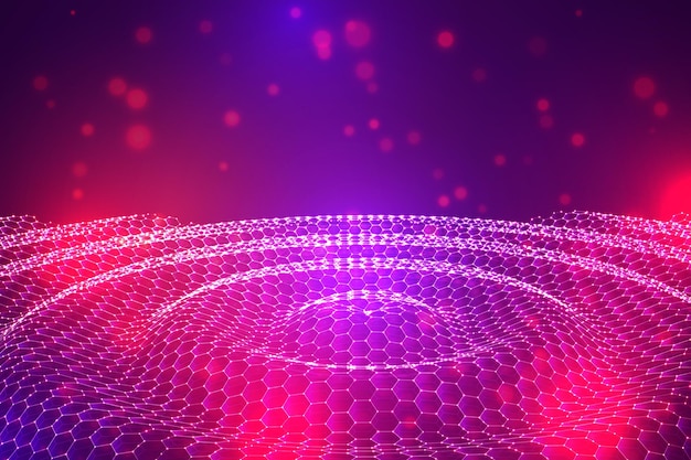 vector 3d background wave of points geometric dance