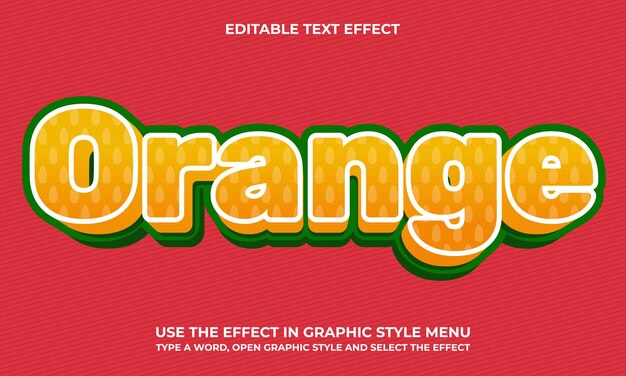 Vector vector 3d bold orange fruit teksteffect