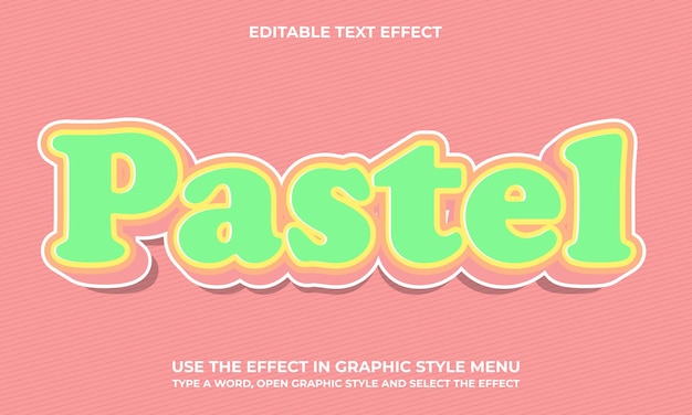 Vector 3d bold pastel teksteffect