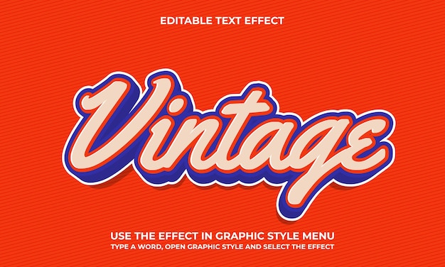 Vector vector 3d bold vintage teksteffect