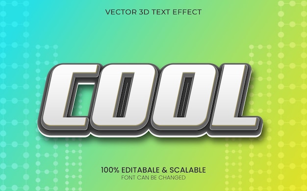 Vector 3d cool text effect editable shade and modern text style template