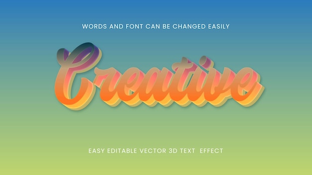 ベクトル 3 d 創造的なテキスト スタイルのデザイン