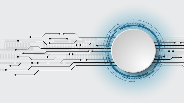 Vector 3d design of paper circle with electrical circuit. high-tech digital network, communications, high technology. abstract, futuristic, engineering, science, technology. eps 10.