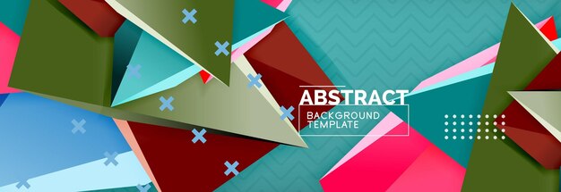 Vector 3d driehoekige vormen abstracte achtergrond origami futuristische sjabloon met lijnen