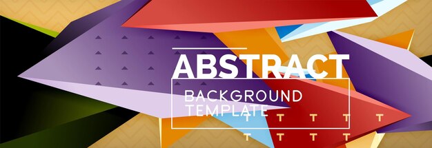 Vector 3d driehoekige vormen abstracte achtergrond origami futuristische sjabloon met lijnen