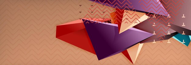 Vector 3d driehoekige vormen abstracte achtergrond origami futuristische sjabloon met lijnen
