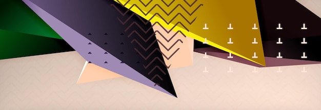 Vector 3d driehoekige vormen abstracte achtergrond origami futuristische sjabloon met lijnen