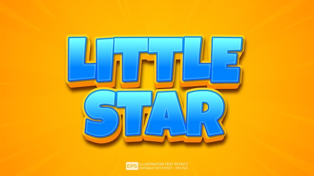 vector 3d editable little star text effect font