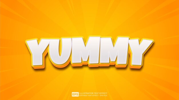 vector 3d editable yummy text effect font