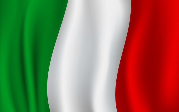Vector 3D flag of Italy Italian national symbol