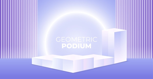 vector 3d geometrisch productpodium met aura