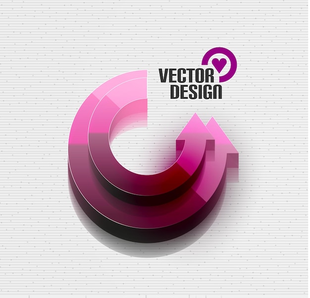 Vector 3d glanzende pijl cirkel hitech concept