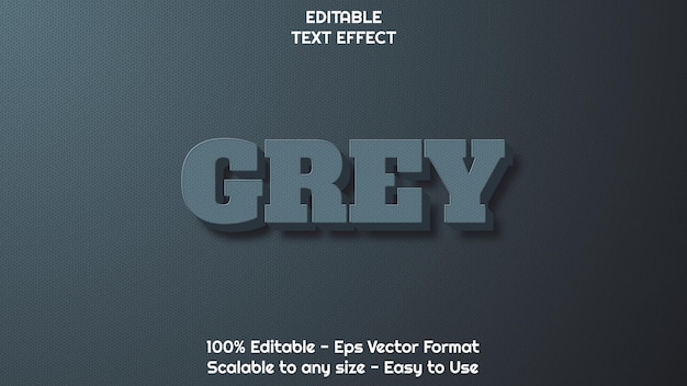 Vector vector 3d grey bold editable text effect