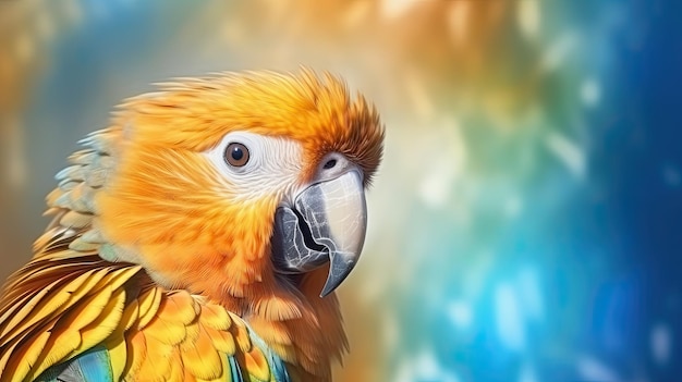 Vector vector 3d illustratie van papegaai ara mooie papegaai foto