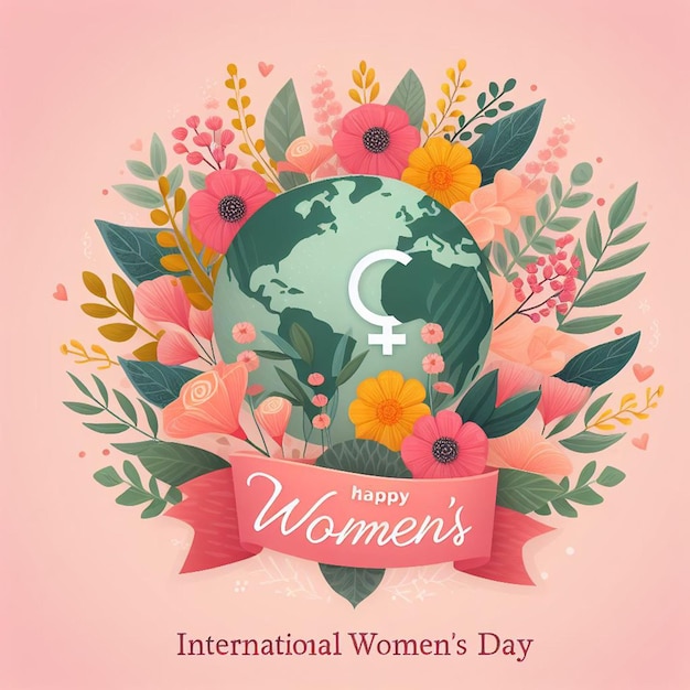 Vector 3d international womens day template