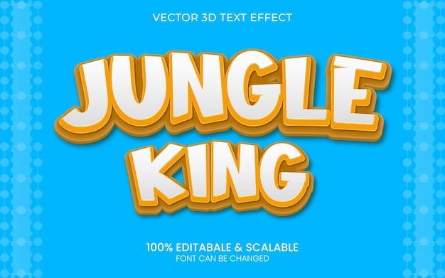 Vector 3d jungle king editable text effect template