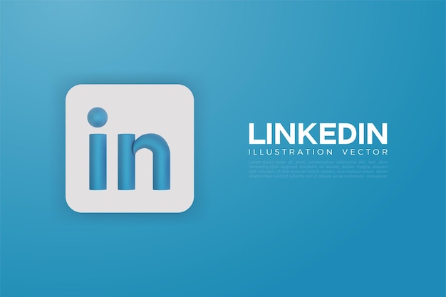 화이트 보드에 3d Linkedin 벡터