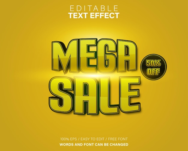 vector 3d mega sale vector text effect