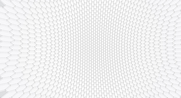 Vector 3d object from a hexagon grid with dots stylish design