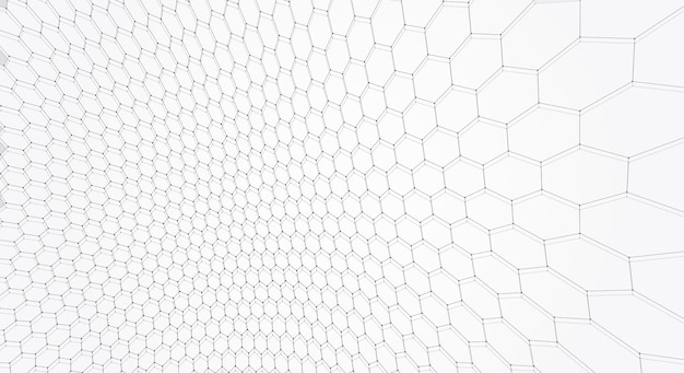 Vector 3d-object uit een zeshoekig raster met stijlvol ontwerp van punten