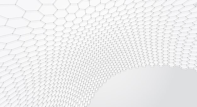 Vector 3d-object uit een zeshoekig raster met stijlvol ontwerp van punten