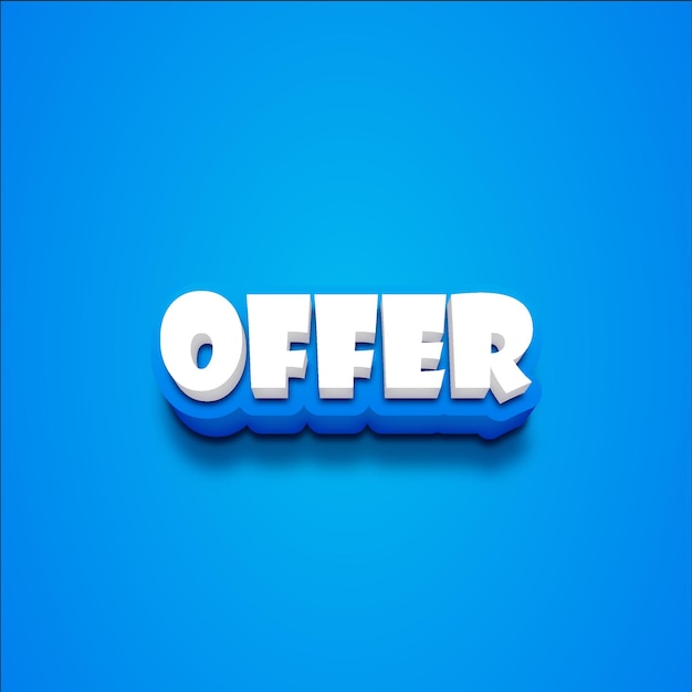 Vector 3D offer text on a blue blackground