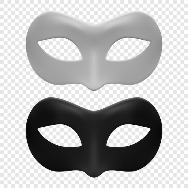 Vettore vector 3d reaistic white and black carnival mask set metallic face carnival mask per uomo o donna closeup secret decoration hero stranger halloween festival carnival party masquerade concept