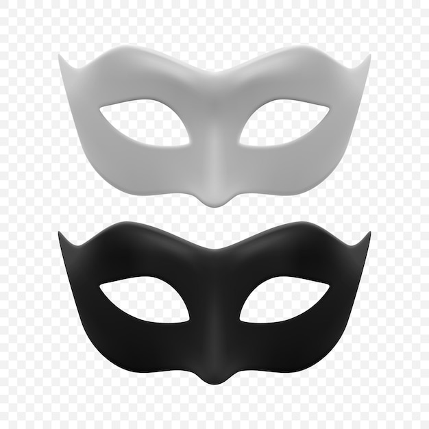 Vector 3d realistic carnival face mask icon set masks for party decoration masquerade closeup isolated design template of mask for man or woman carnival party secret hero stranger concept