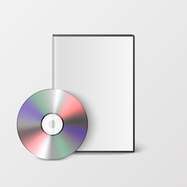 ベクトル3dリアルなCDDVDカバーボックスセットクローズアップ白の背景に分離デザインテンプレートCDパッケージコピースペース正面図