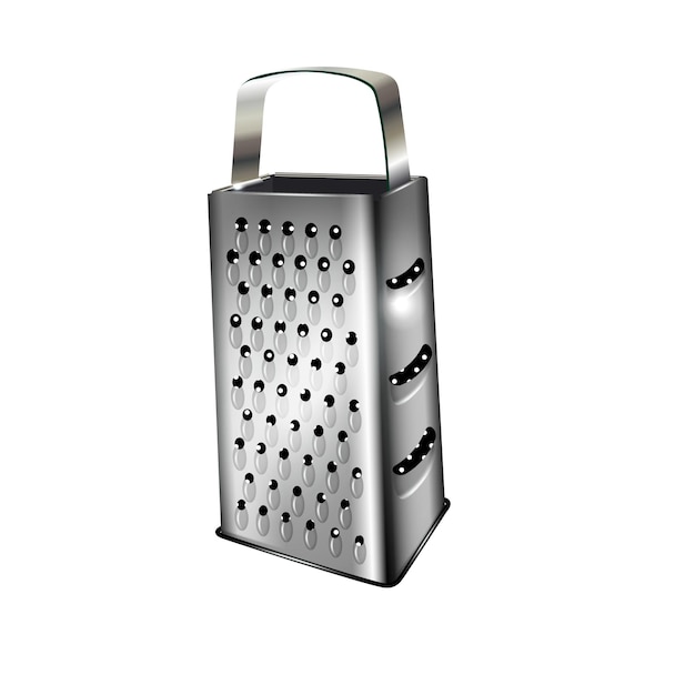 Vector 3D realistic grater Illustration of a kitchen item for rubbing food