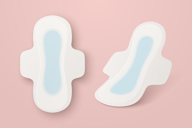 vector 3d realistic menstrual hygiene products sanitary pad icon set closeup isolated feminine hygiene icons sanitary menstrul pads design template front view