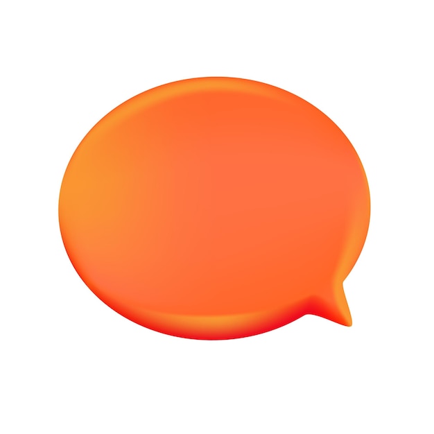 Vector 3d realistic render organe round speech bubble balloon