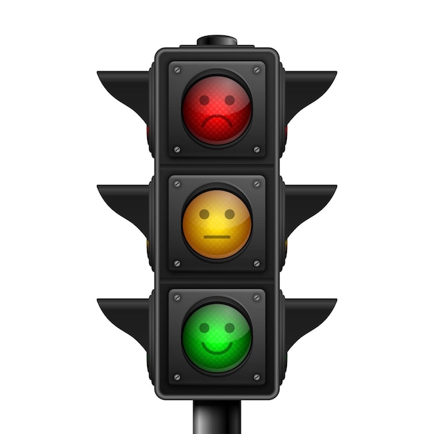 vector 3d realistic road traffic lights isolated stop wait go signals safety rules concept design template stoplight turned on traffic lights with red yellow green light infographic