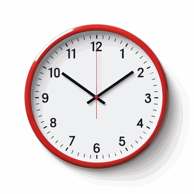 Vector vector_3d_realistic_simple_round_red_wall_office_clock