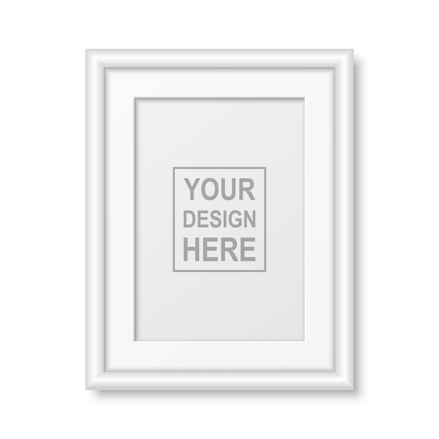 Vector 3d Realistic White A4 Simple Modern Frame Isolated Design Template of Photo Picture Frame for Mockup Presentations Vector Frame Isolated on White