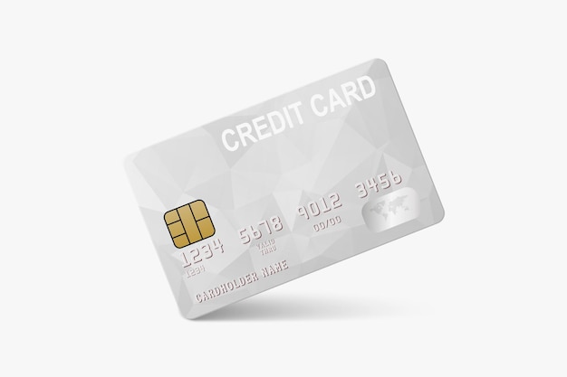 Vector 3d realistische witte creditcard geïsoleerd ontwerpsjabloon van plastic creditcard of betaalpas voor mockup branding creditcard betalingsconcept vooraanzicht