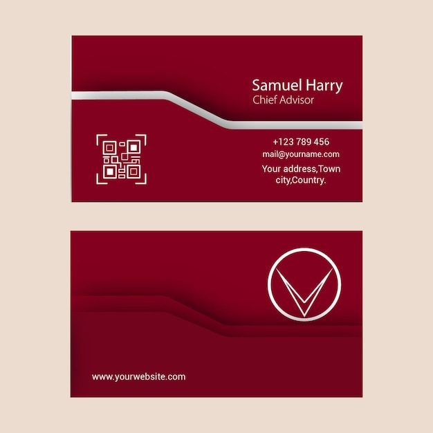 Vector 3d red business card design template