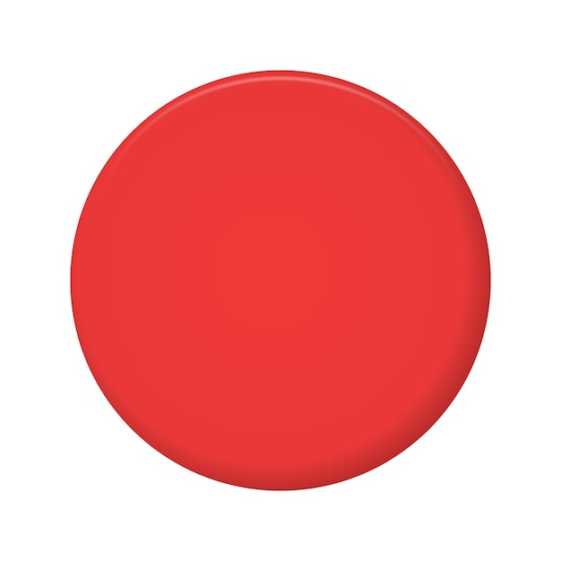 Vector 3d red circle on white background