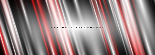 Vector 3D red and grey striped abstract wide banner