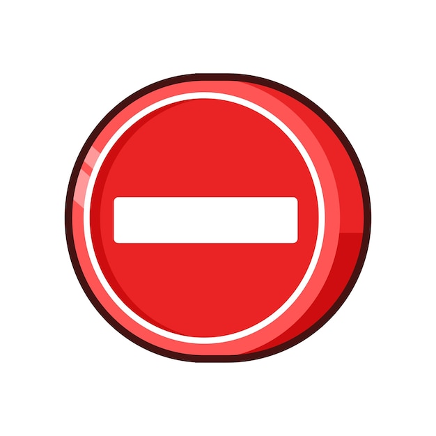 Vector vector 3d red traffic no entry sign illustration icon