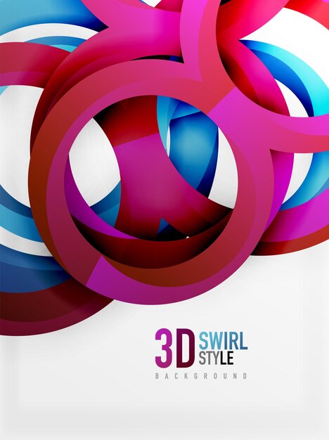 Vector 3d ringen ontwerp achtergrond